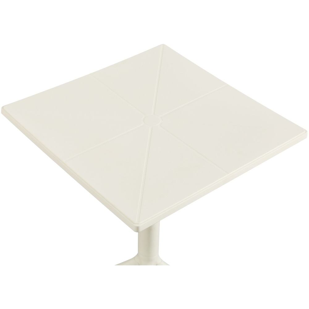 Core Products 2 Seater White Square Plastic Garden Bistro Table Image 3