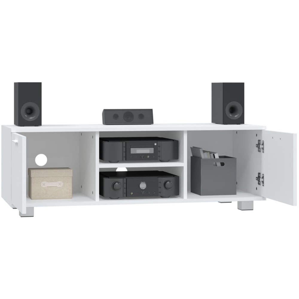 vidaXL 2 Door 2 Shelf White TV Cabinet Image 3