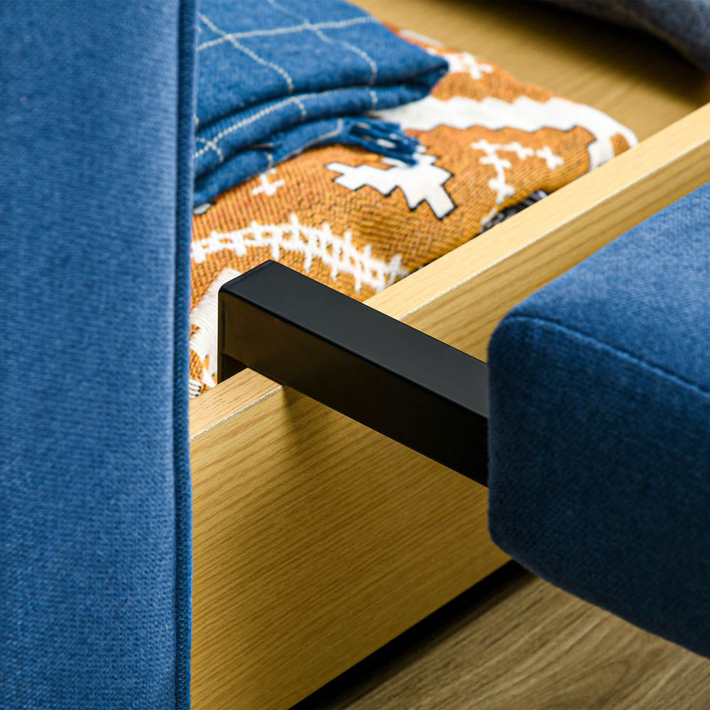 Portland Double Sleeper Dark Blue Convertible Sofa Bed Image 3
