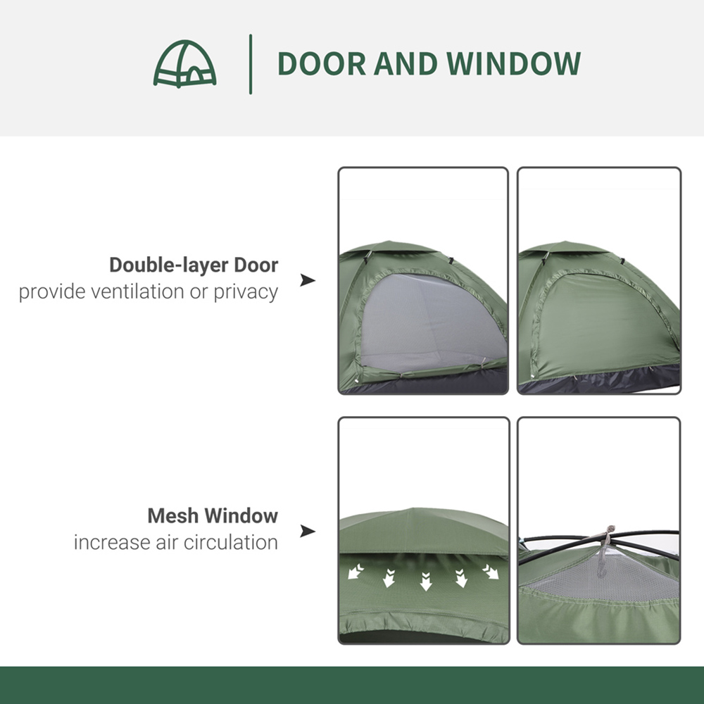 Outsunny 2 Person Waterproof Camping Tent Dark Green Image 5
