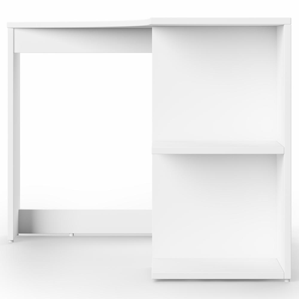 Alphason Chesil 2 Shelf Corner Office Desk White Image 4