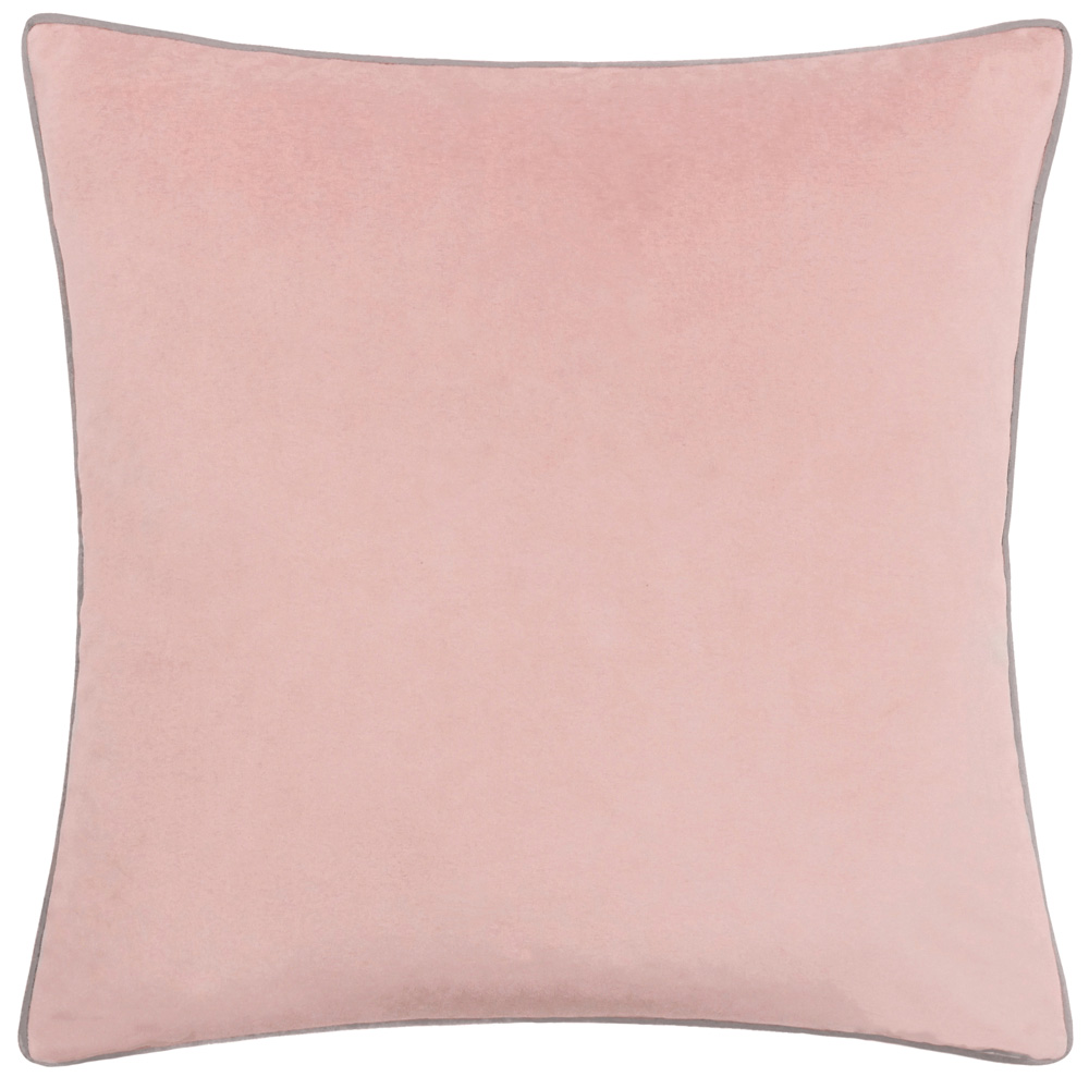 Furn Meridian Blush and Grey Velvet Cushion 45 x 45cm Image 1