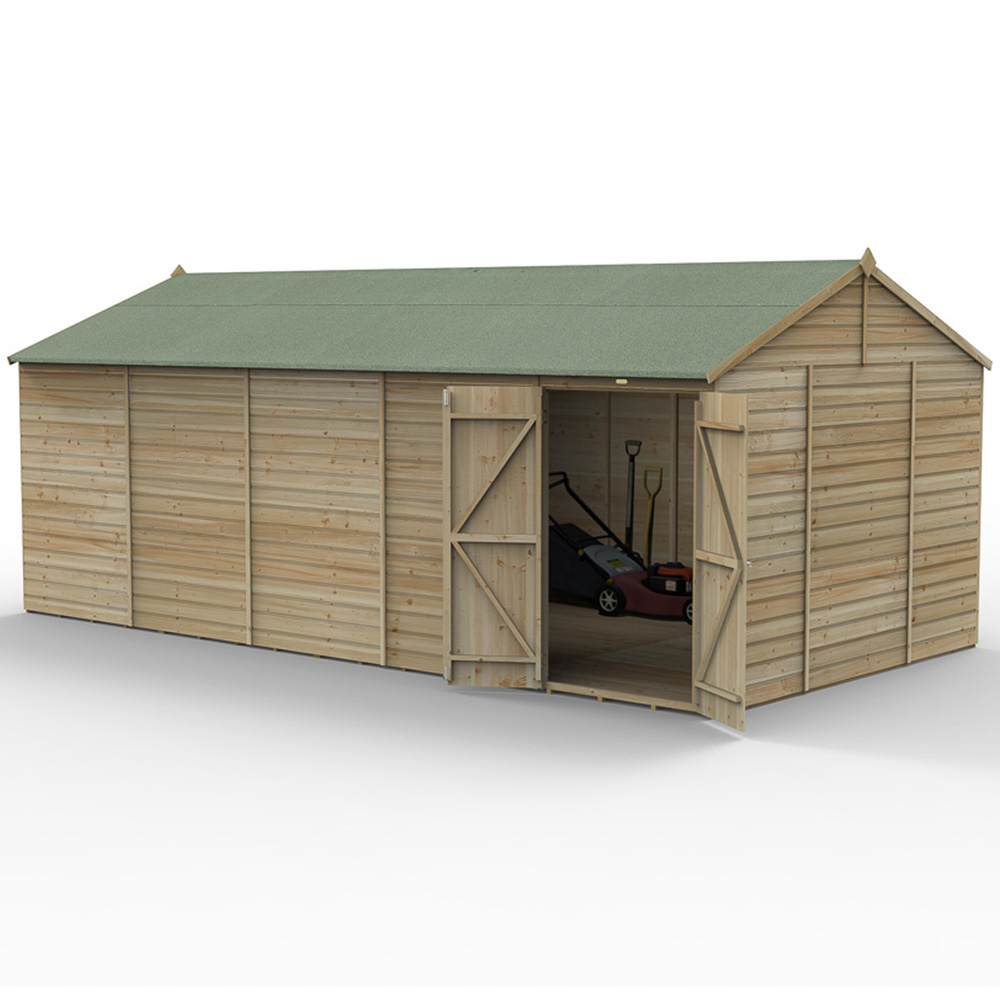 Forest Garden Beckwood 20 x 10ft Double Door Shiplap Reverse Apex Shed Image 3