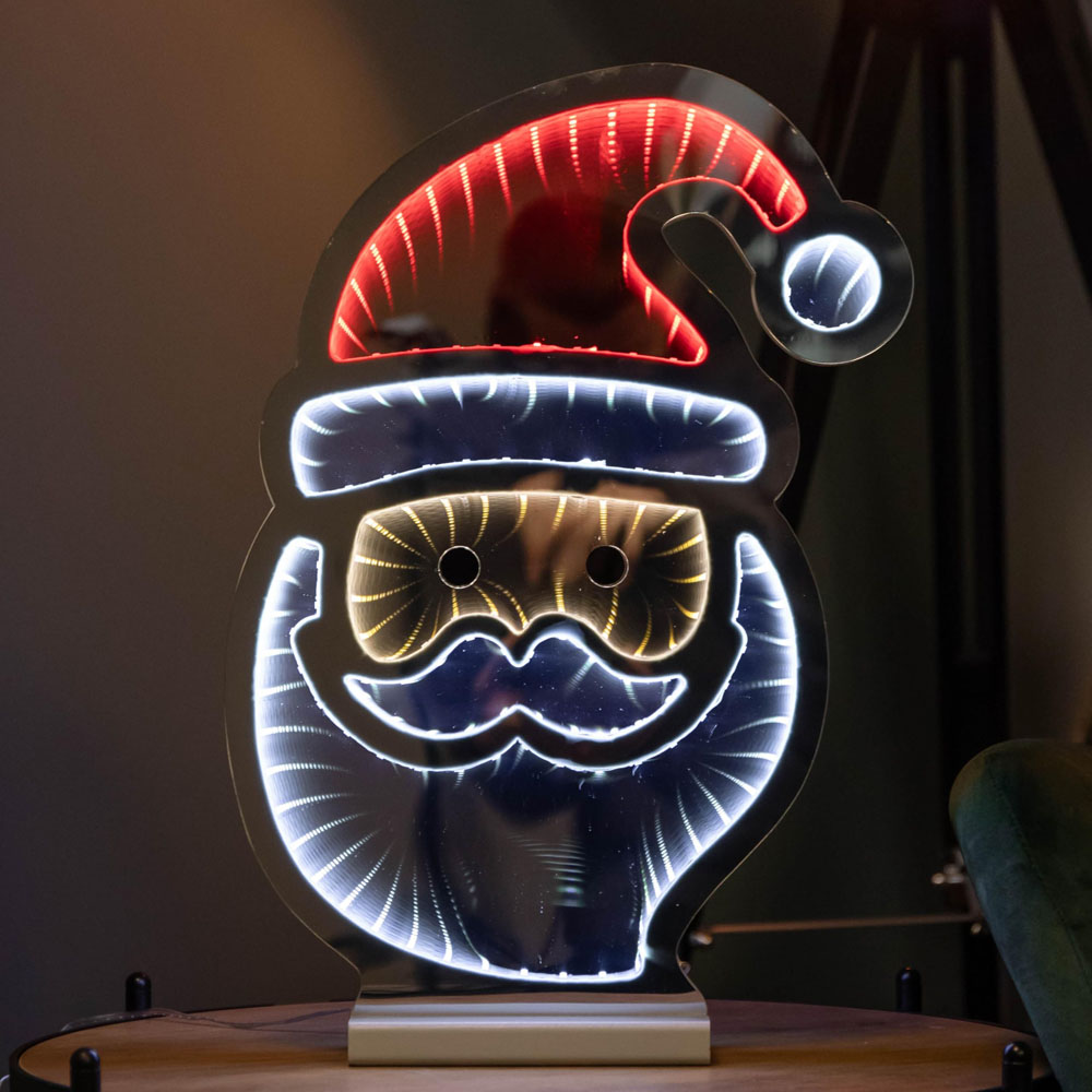 Samuel Alexander Red White and Warm White LED Santa's Face Infinity Christmas Decoration 40cm Image 8