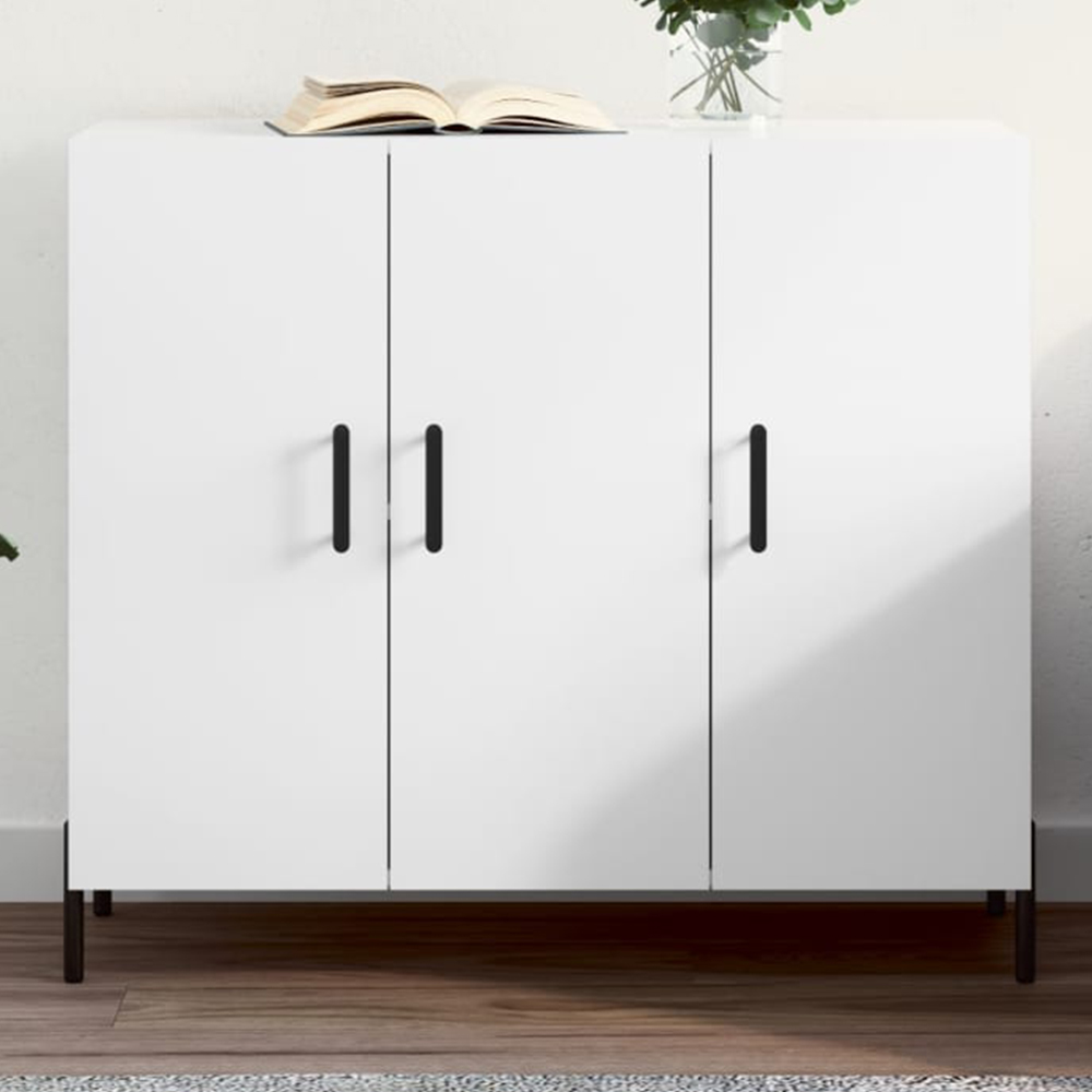 vidaXL 3 Drawer White Sideboard Image 1