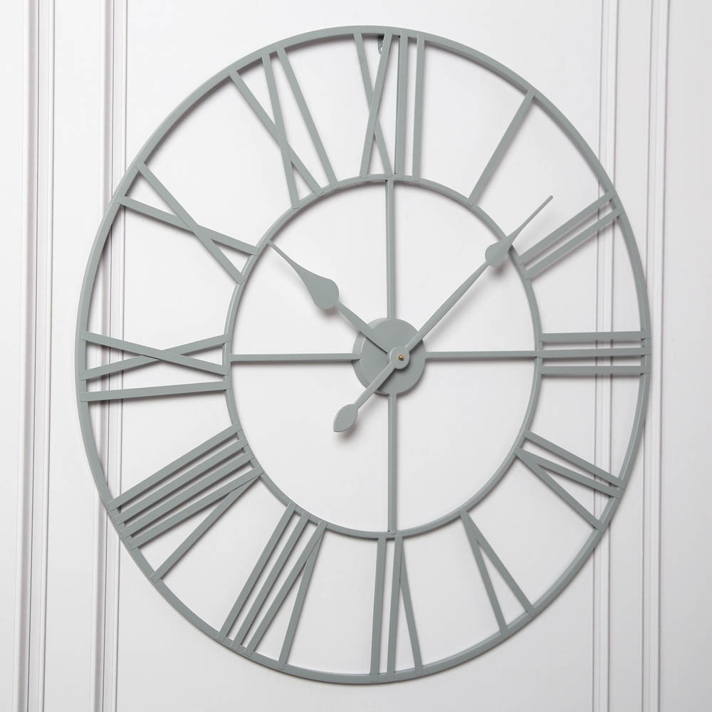 EOS Grey Skeleton Wall Clock with Roman Numerals 80cm Image 8