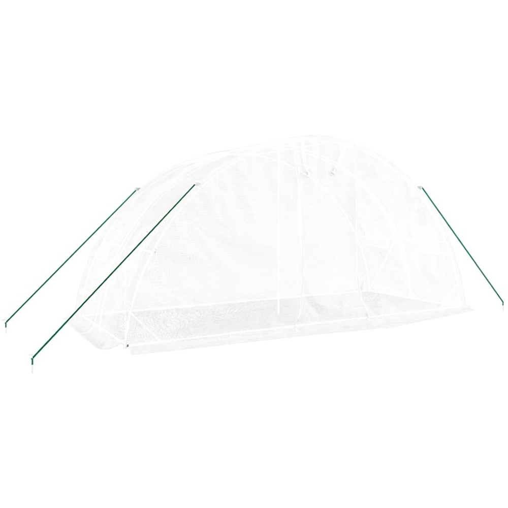 vidaXL White Polyethylene Galvanised Steel Frame 16.4 x 6.5ft Greenhouse Image 2