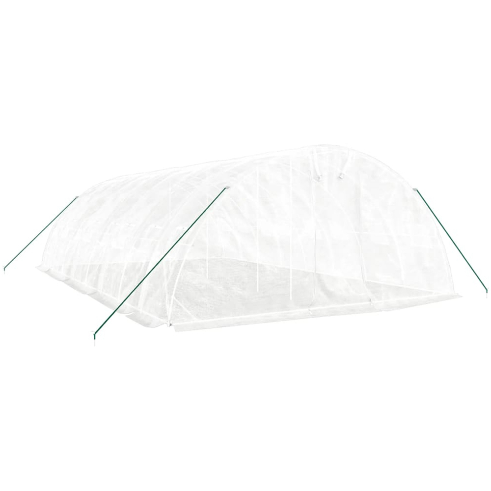 vidaXL White Polyethylene Galvanised Steel Frame 26.2 x 16.4ft Greenhouse Image 2