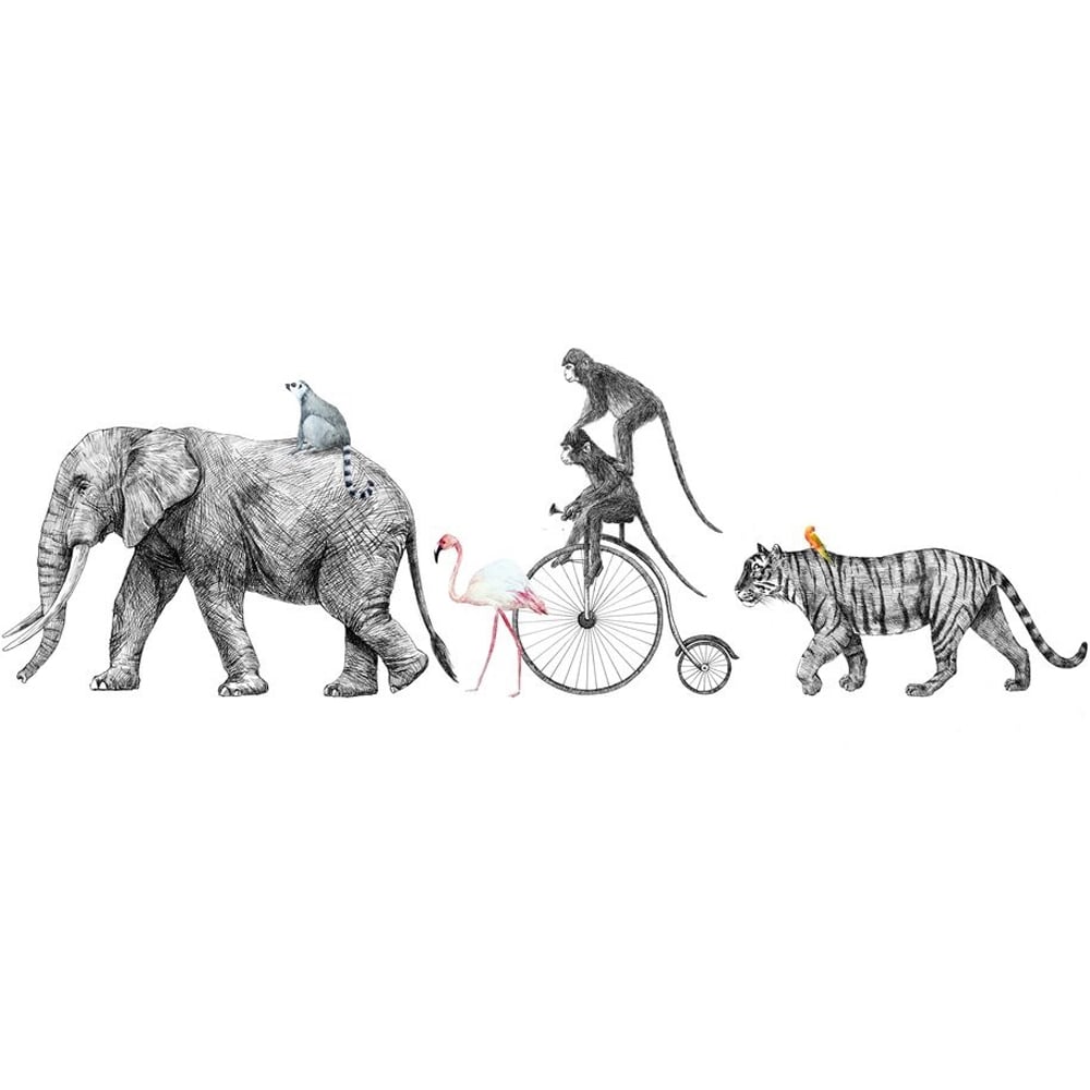 A.S Creation Animal Queue Digital Mural Image 2