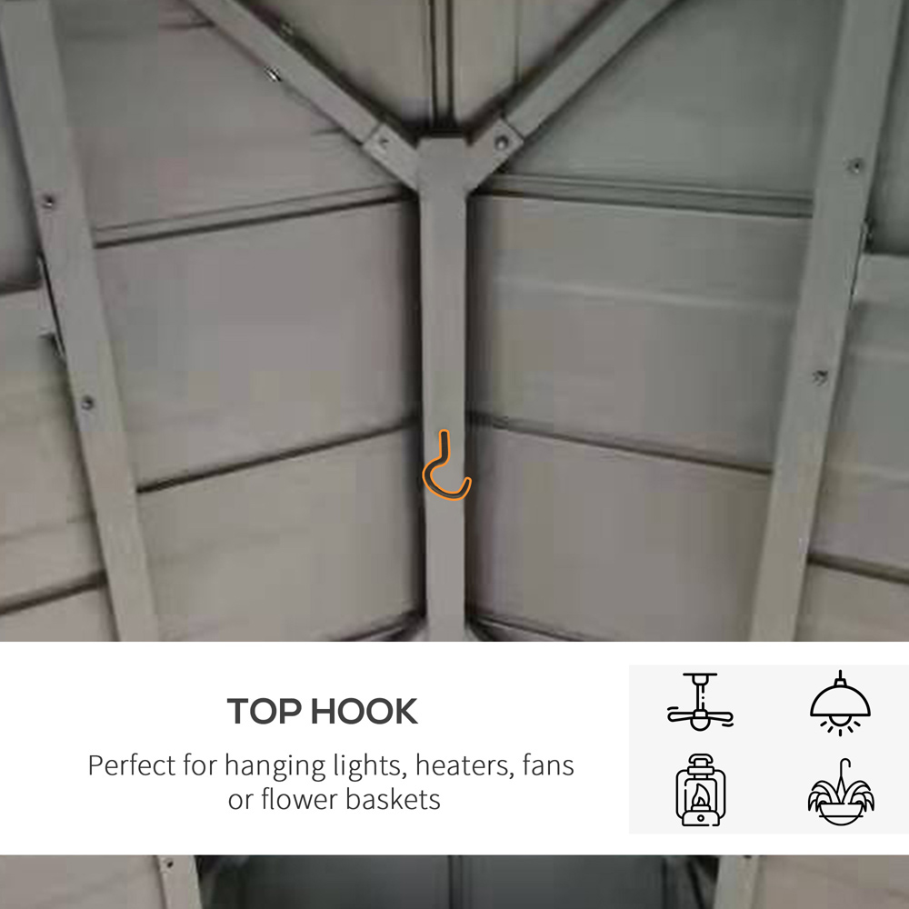 Outsunny 3.5 x 3.5m Black Wood Frame Double Tiered Hardtop Gazebo Image 6