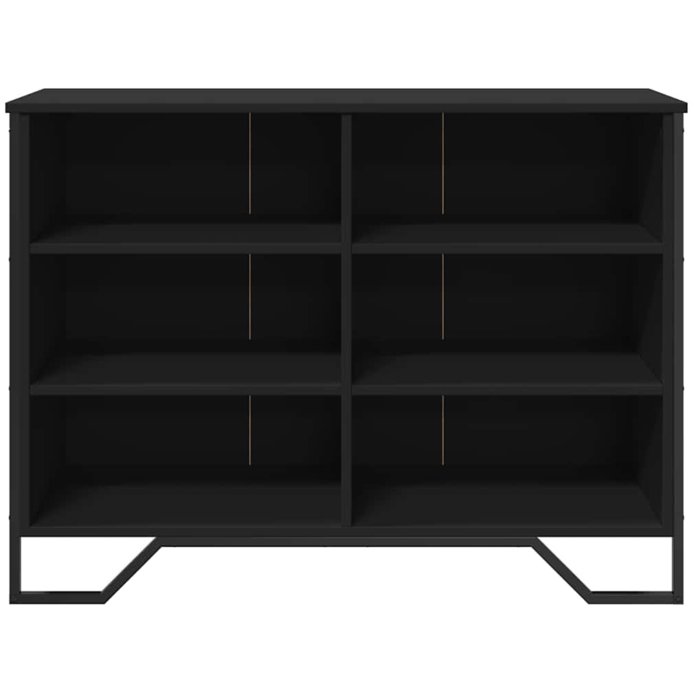 vidaXL 6 Shelf Black Wooden Sideboard Image 3