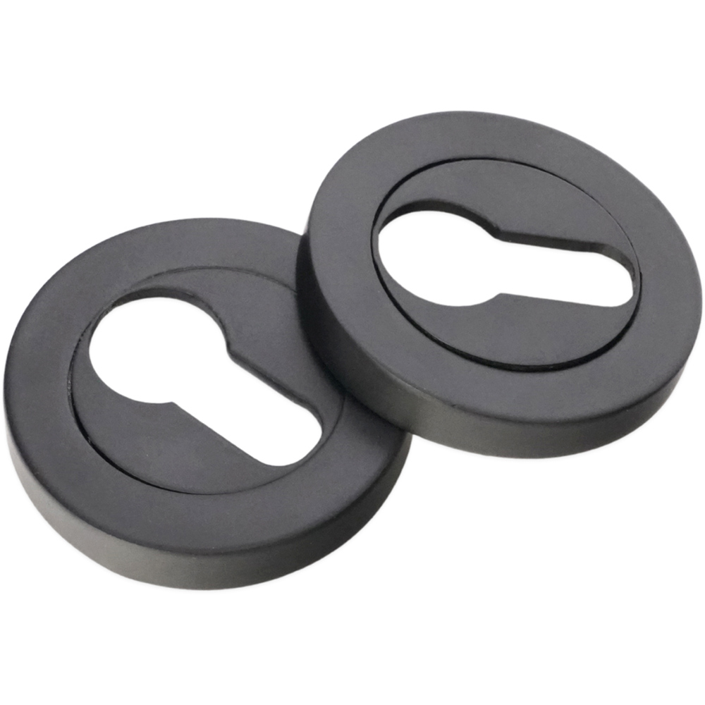 Spira Brass Matt Black Euro Profile Escutcheon 2 Pack Image 2