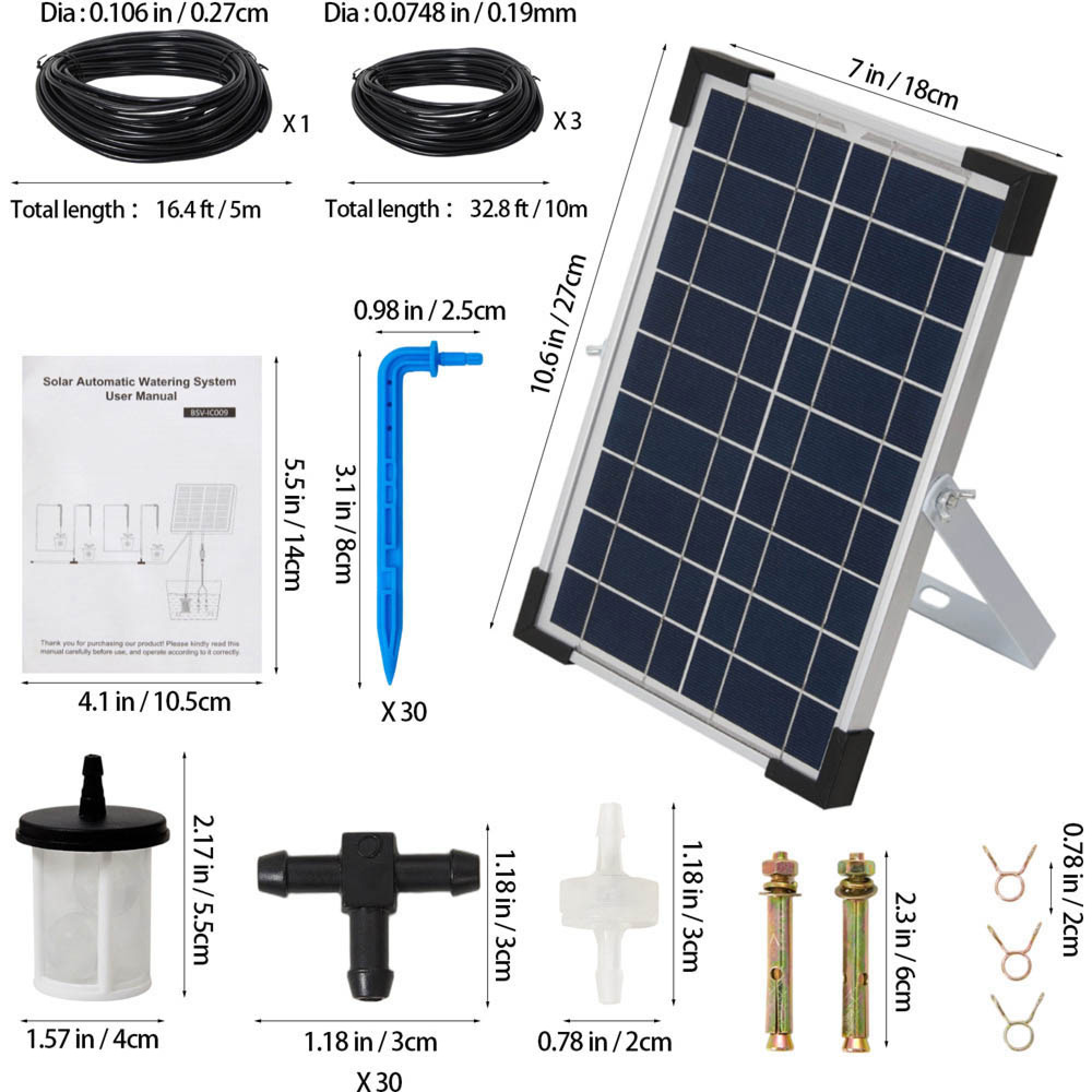 Living and Home 30 Pot Solar-Powered Automatic Watering Drip Irrigation System Kit Image 7
