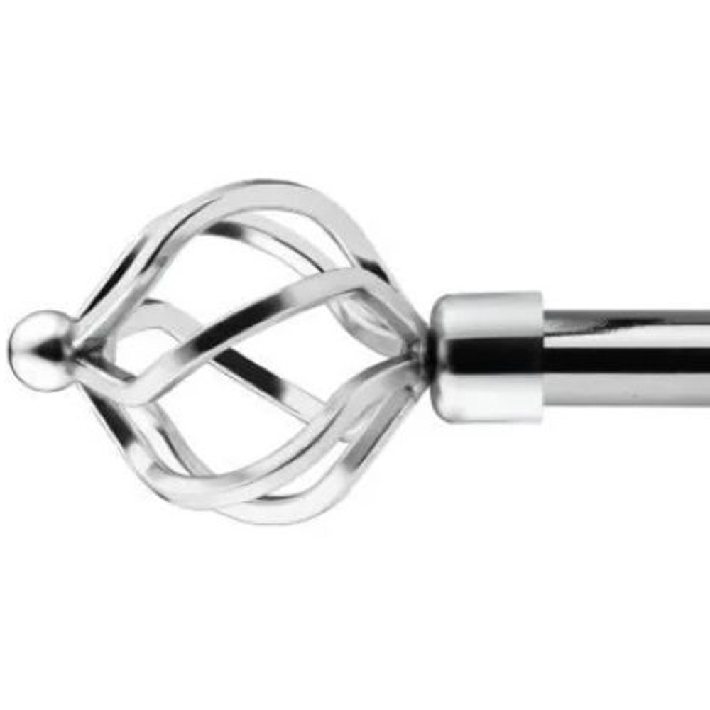 New Edge Blinds Cage 160-300cm Extendable Chrome Eyelet Metal Curtain Pole Set Image 1