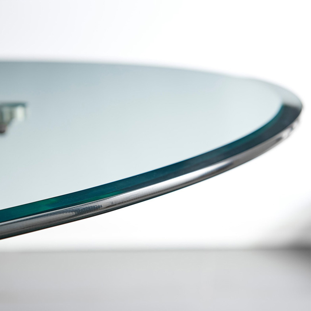 Furniturebox Arona Cesano 6 Seater Round Dining Set Blue and Chrome Image 4