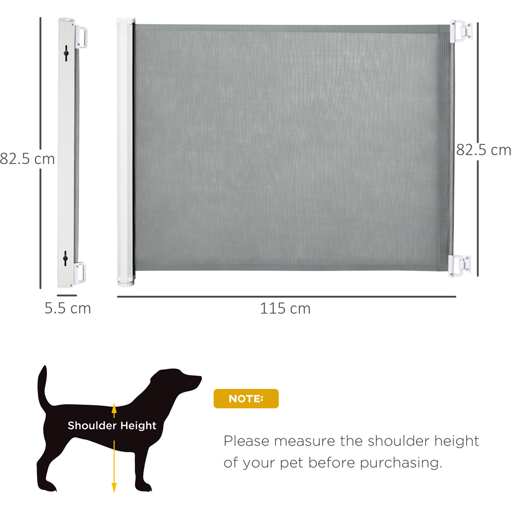 PawHut Grey Retractable Pet Safety Gate Image 7