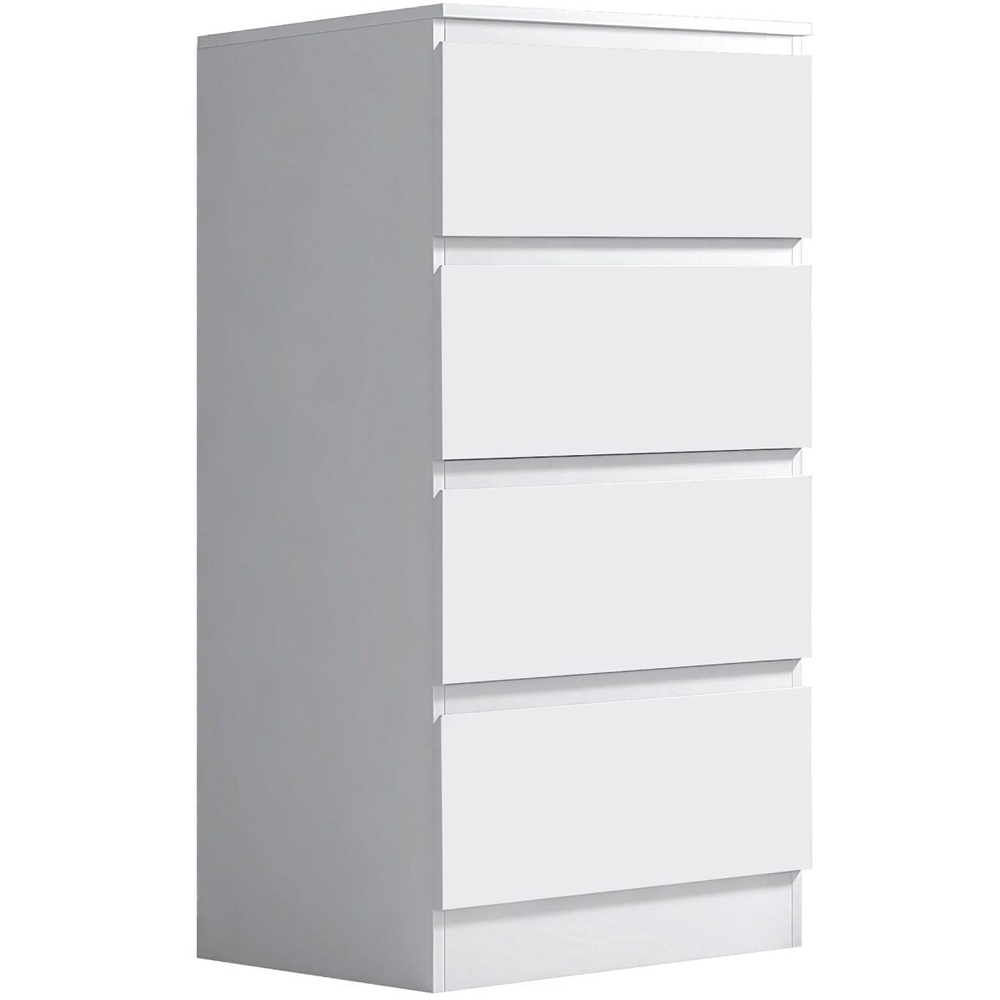 FWStyle Carlton 4 Drawer Matt White Deep Design Chest of Drawers Image 4