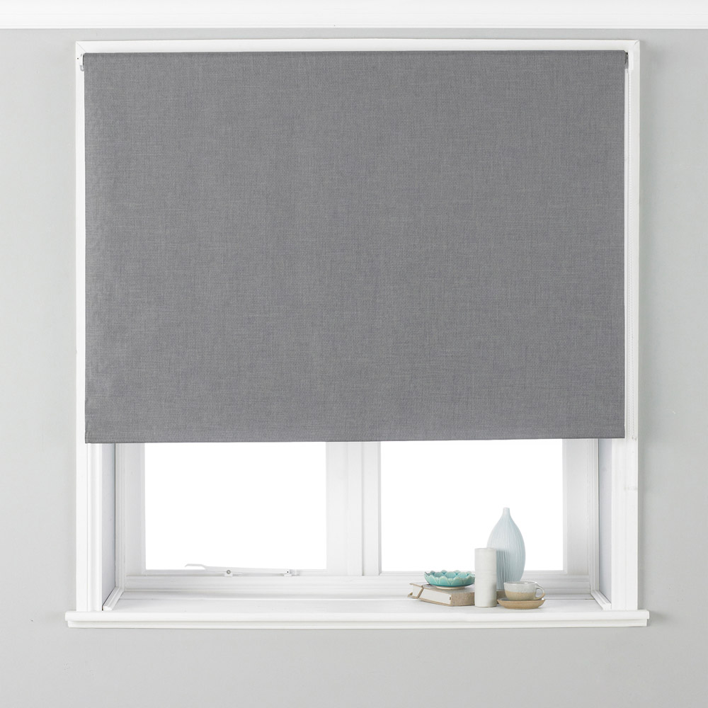 Riva Home Twilight Thermal Blackout Roller Blind Silver 61cm Image 1