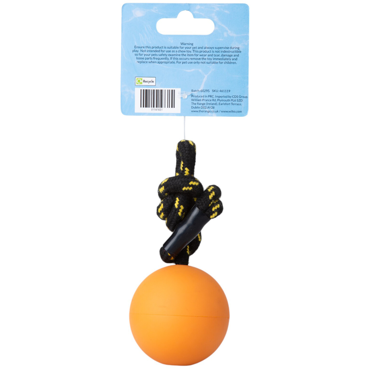 Rubber Ball on a Rope Dog Toy Image 2