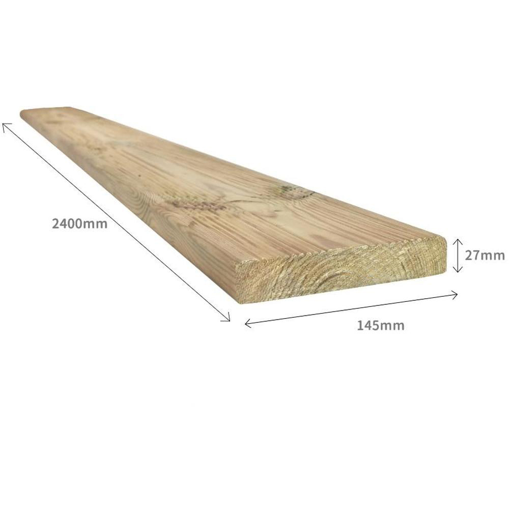 Snowdon Timber Pressure Treated Decking Board 2.4m x 145 x 27mm 8 Pack Image 7
