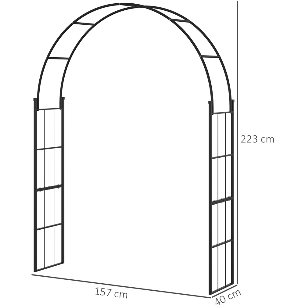 Outsunny 7 x 5ft Metal Garden Arch Trellis Image 9