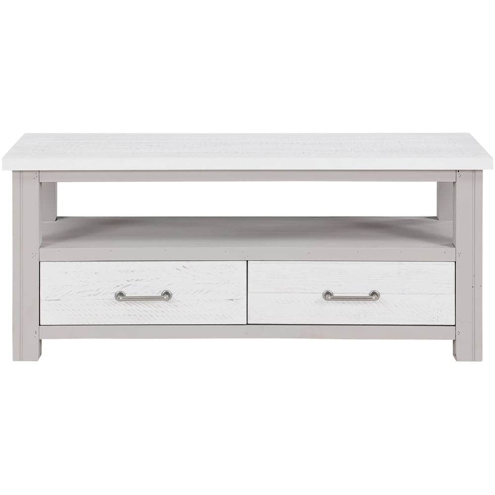 Baumhaus Greystone 2 Drawer Single Shelf Widescreen Grey Television Cabinet Image 3