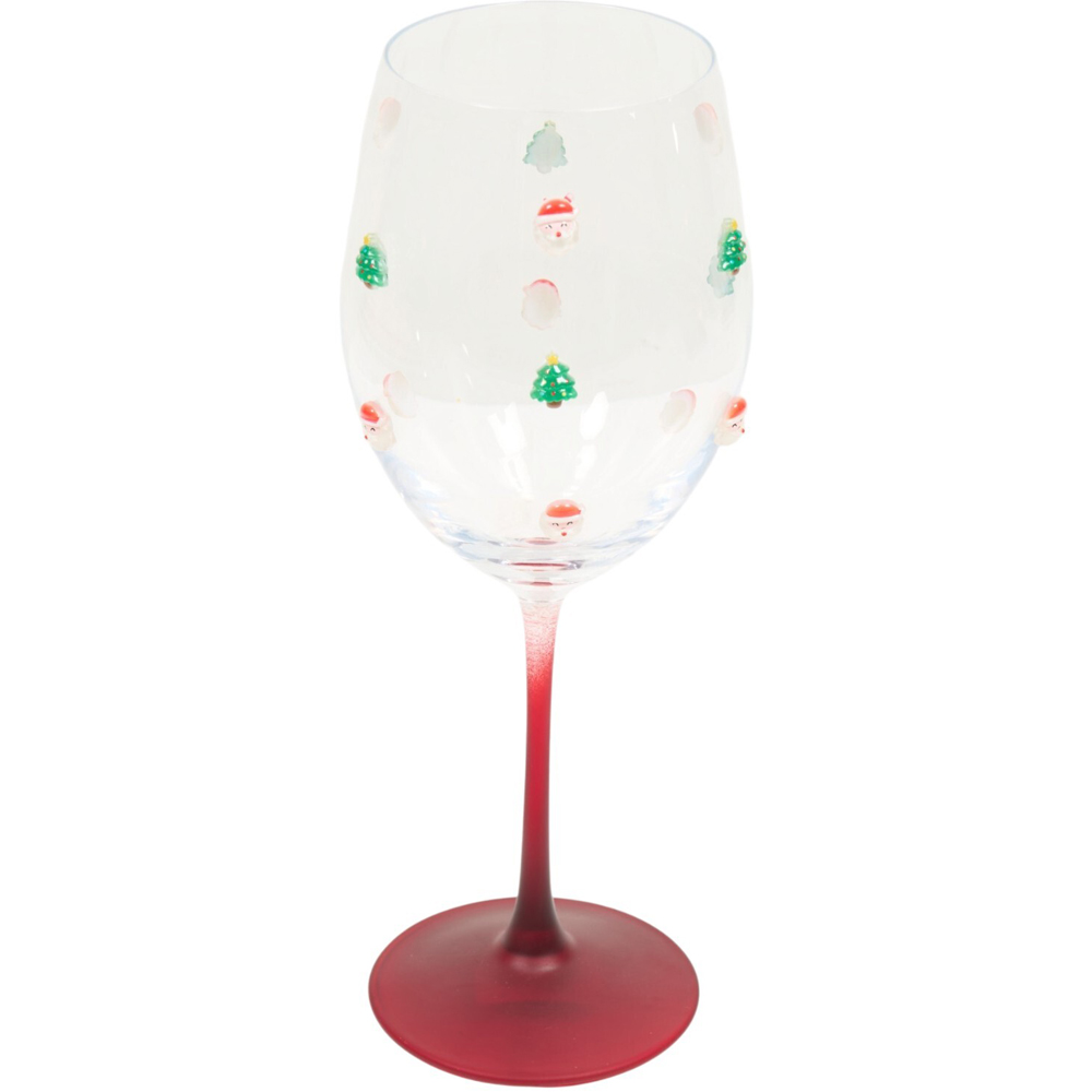 Tree and Santa Icon Wine Glass Image 9