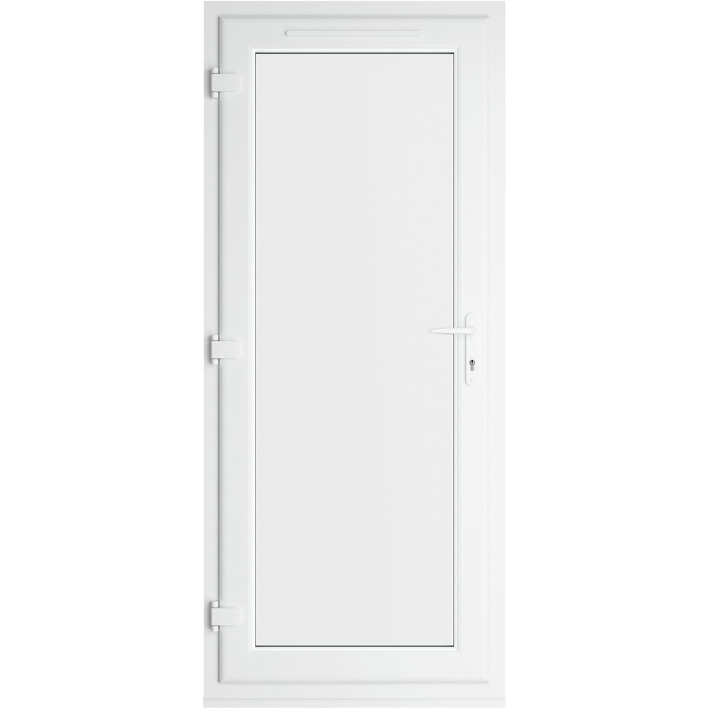 Crystal uPVC Double Glazed Grey White Door Full Glass Right hand Clear Glass 920x2090mm Image 2