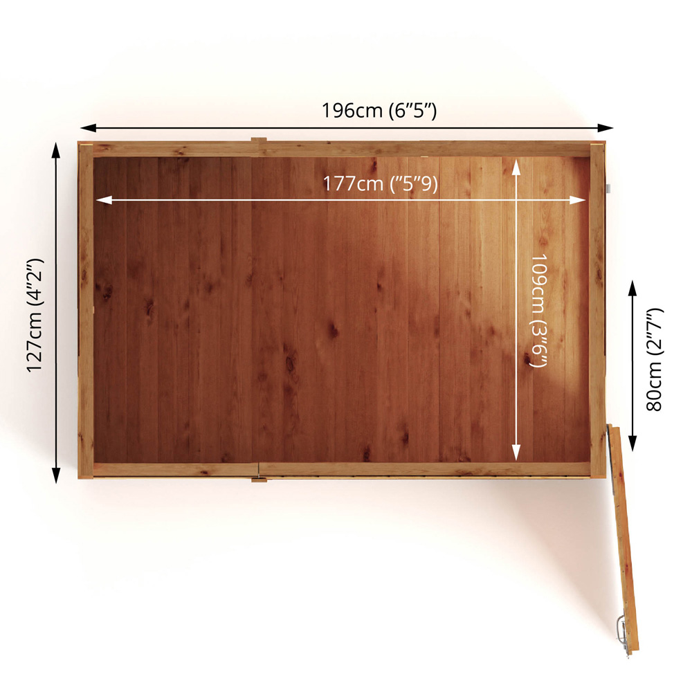 Mercia Woodsman 6 x 4ft Shiplap Glass Pent Shed Image 8