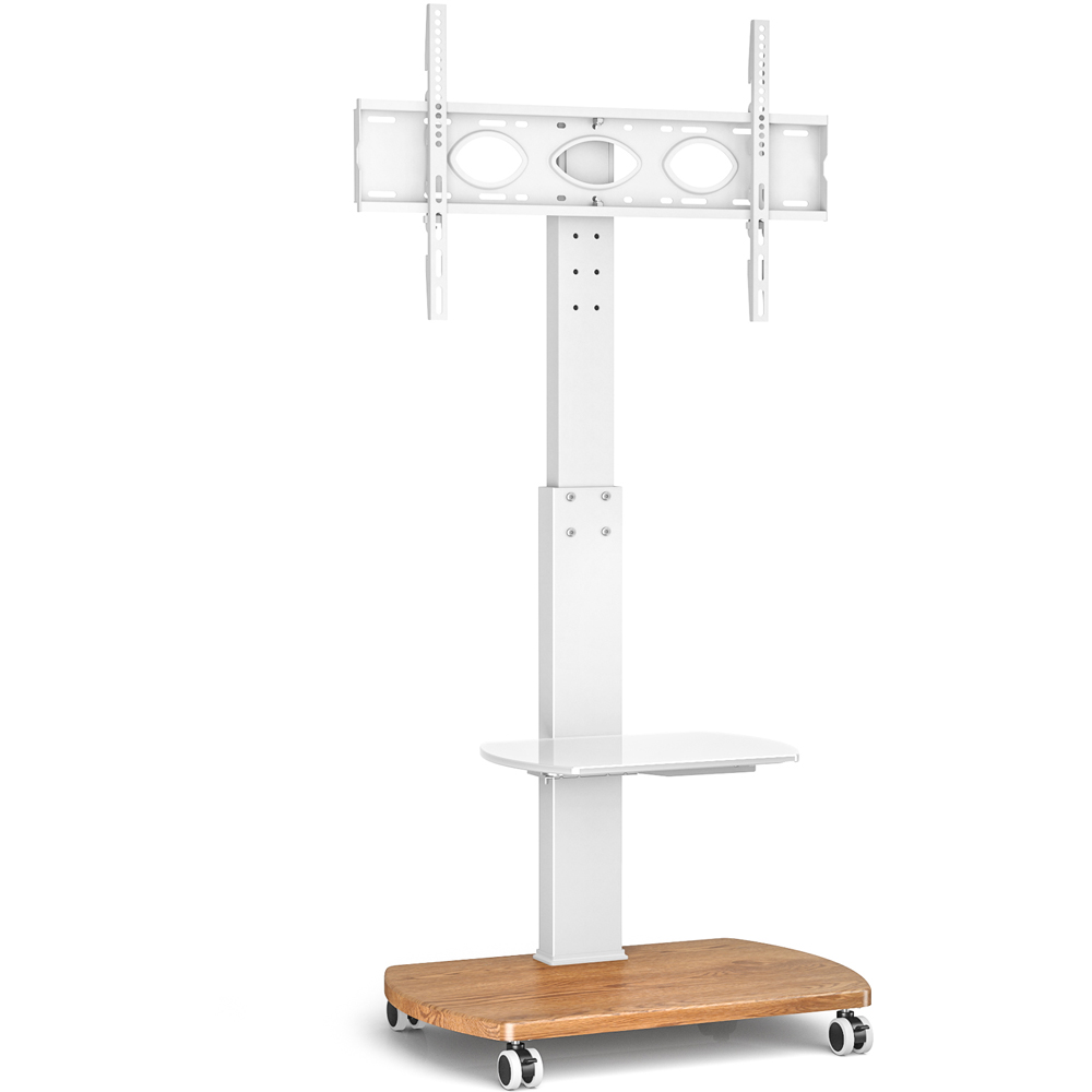 TTAP Oak Base 2 Shelf Floor Pedestal TV Stand Image 2