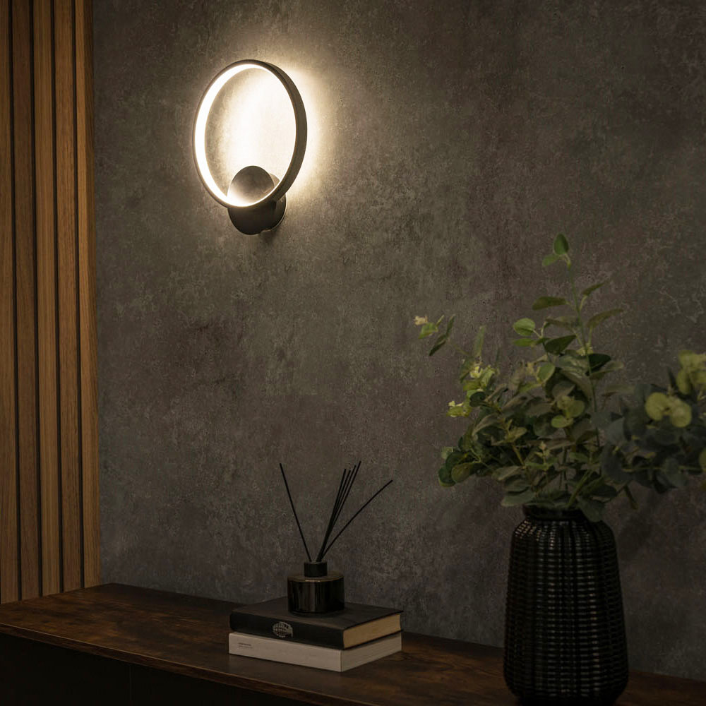 ValueLights Infinity Black Circle Integrated LED Wall Light Image 3