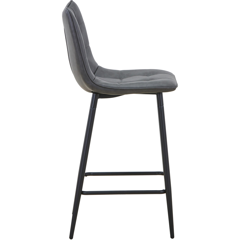 Portland Kensington Grey Faux Leather Bar Stool Image 6