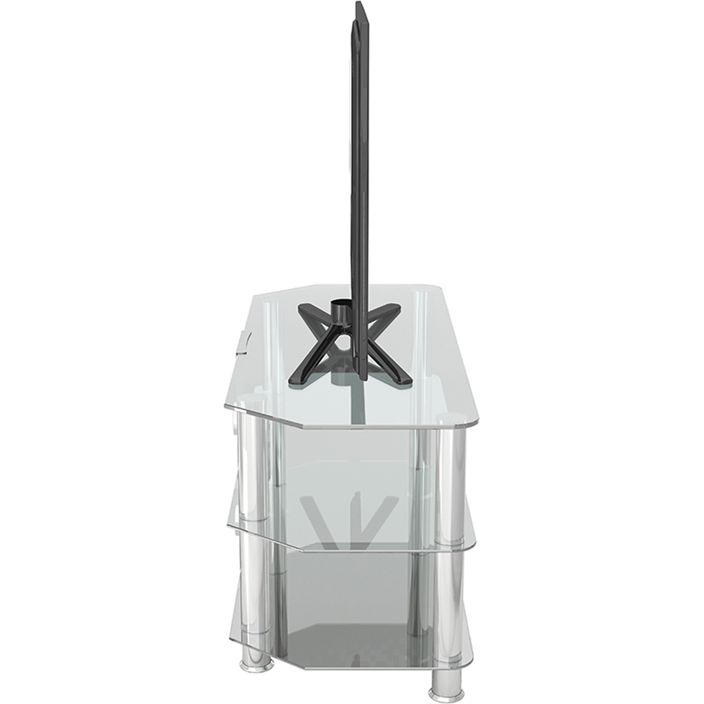 AVF Classic 3 Shelf Clear and Chrome Corner TV Stand Image 7