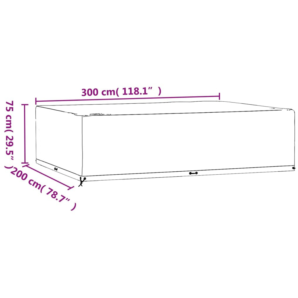 Walplus Rectangular Garden Furniture Cover with 16 Eyelets 75 x 200 x 300cm Image 9