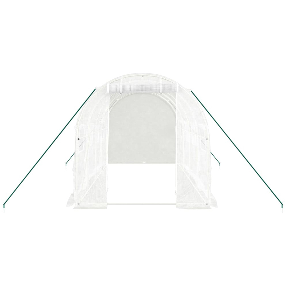 vidaXL White Polyethylene Galvanised Steel Frame 13.1 x 6.5ft Greenhouse Image 3