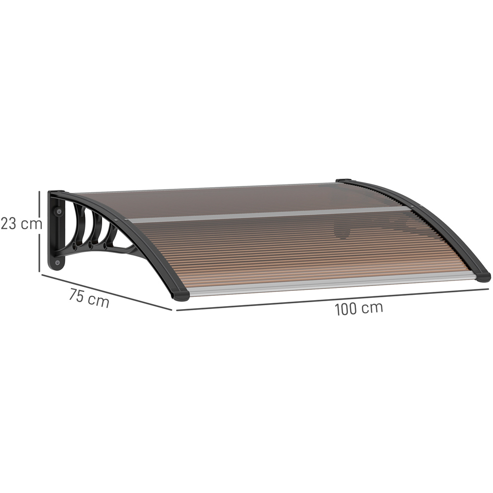 Outsunny Dark Brown Outdoor Window Door Canopy Awning 1 x 0.75m Image 9