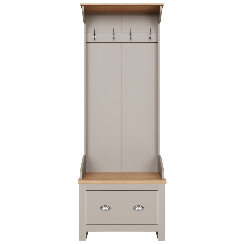 GFW Lancaster Single Drawer Grey Hallway Storage Unit with Hooks Image 2