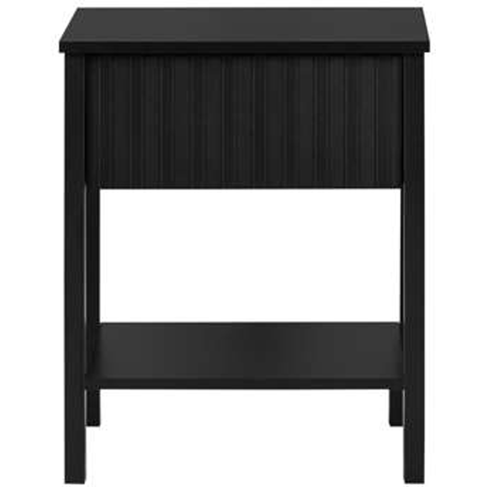 Birlea Axis Single Drawer Single Shelf Black Fluted Bedside Table Image 3