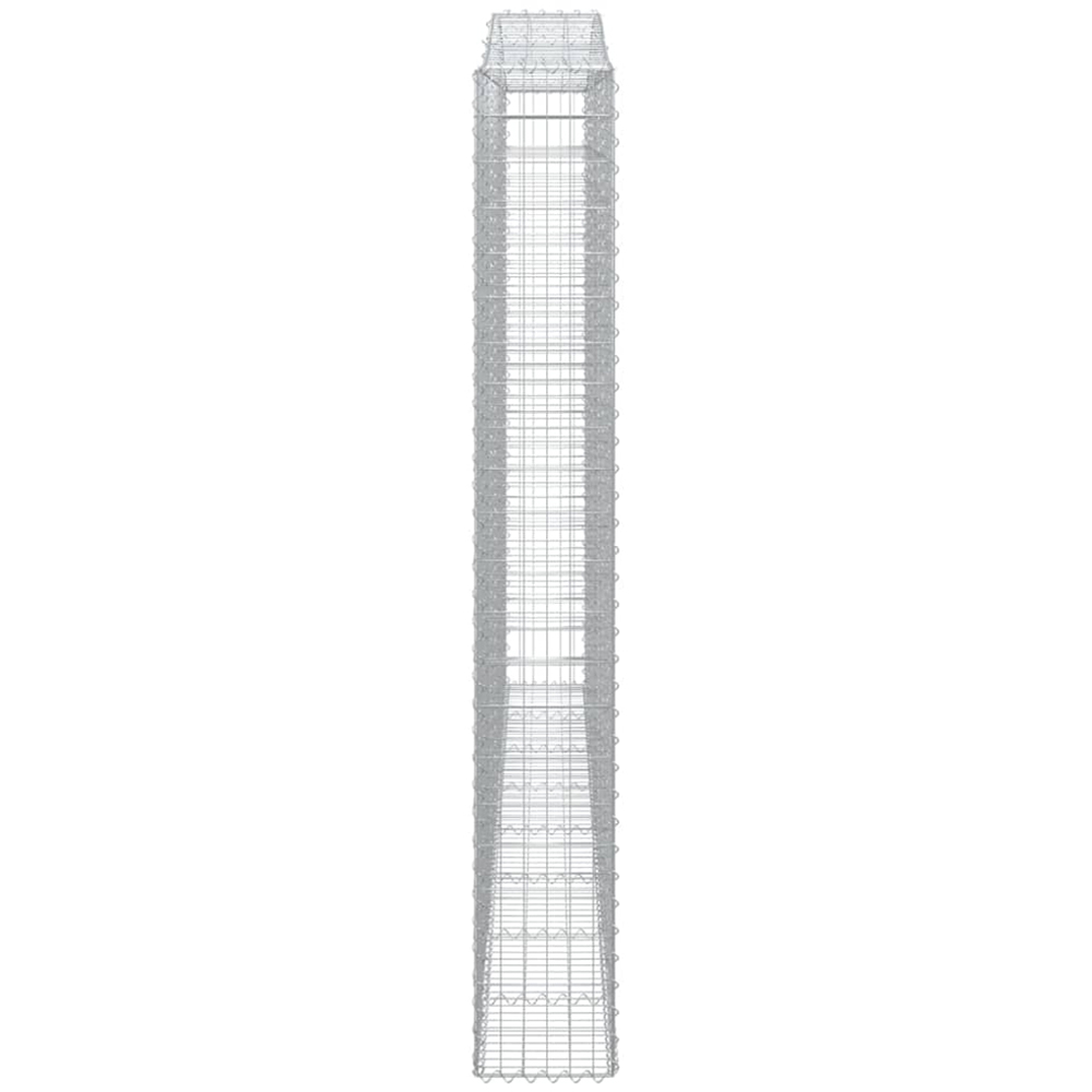 vidaXL Silver Galvanised Iron Arched Gabion Basket 400 x 30 x 220/240cm 5 Pack Image 3