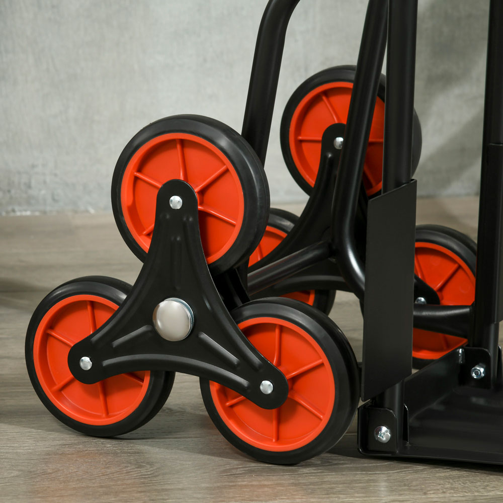 DURHAND Red Steel Foldable Trolley Hand Truck with 6 Wheels Image 4