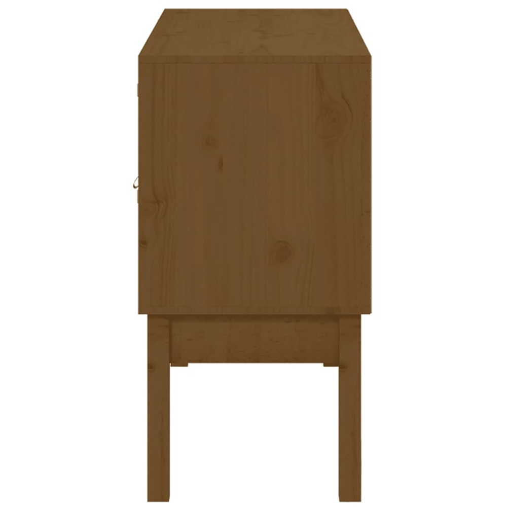 vidaXL 2 Door 2 Drawer Honey Brown Solid Wood Pine Sideboard Image 7
