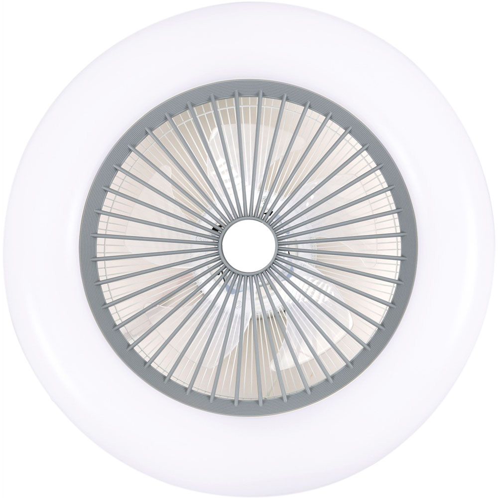 Living and Home White Adjustable Round Ceiling Fan with Light Image 1