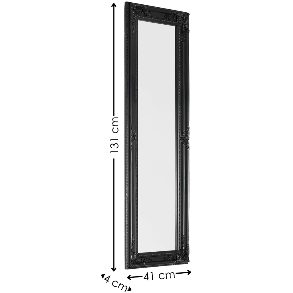 Julian Bowen Palais Black Baroque-Inspired Wooden Full Length Dressing Mirror 130 x 40cm Image 6