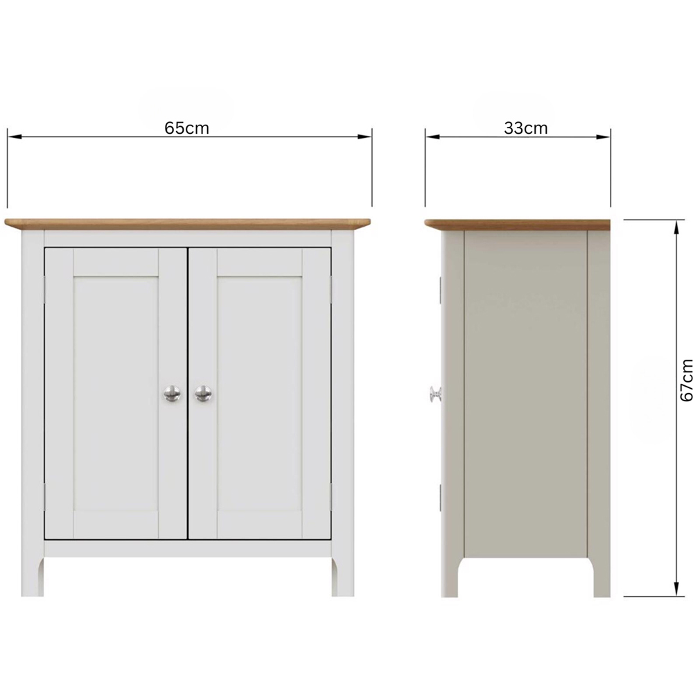 FWStyle Taberno 2 Door White Linen and Oak Compact Sideboard Image 9