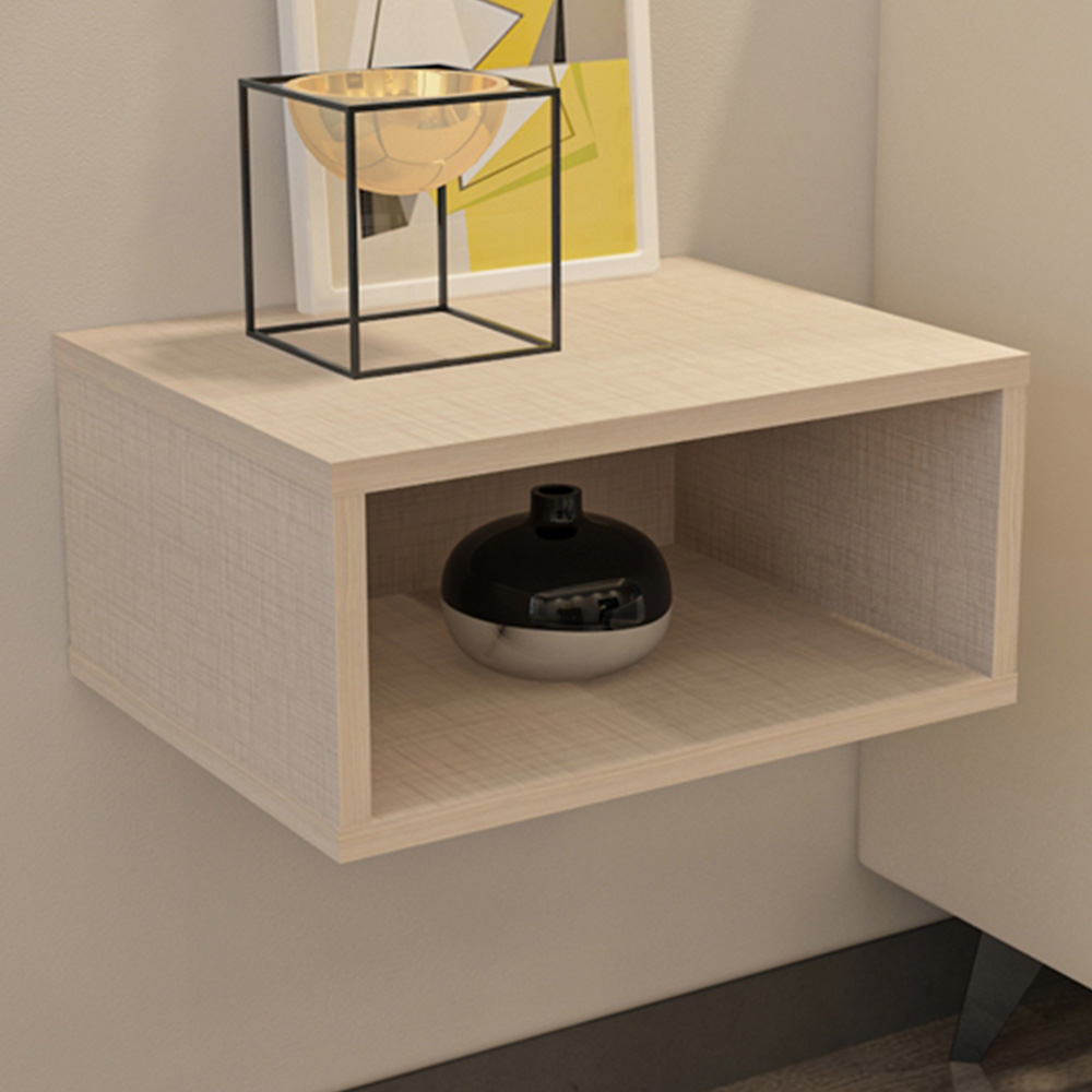 Decorotika Dora Single Shelf Cottonbeige Floating Bedside Table Image 1