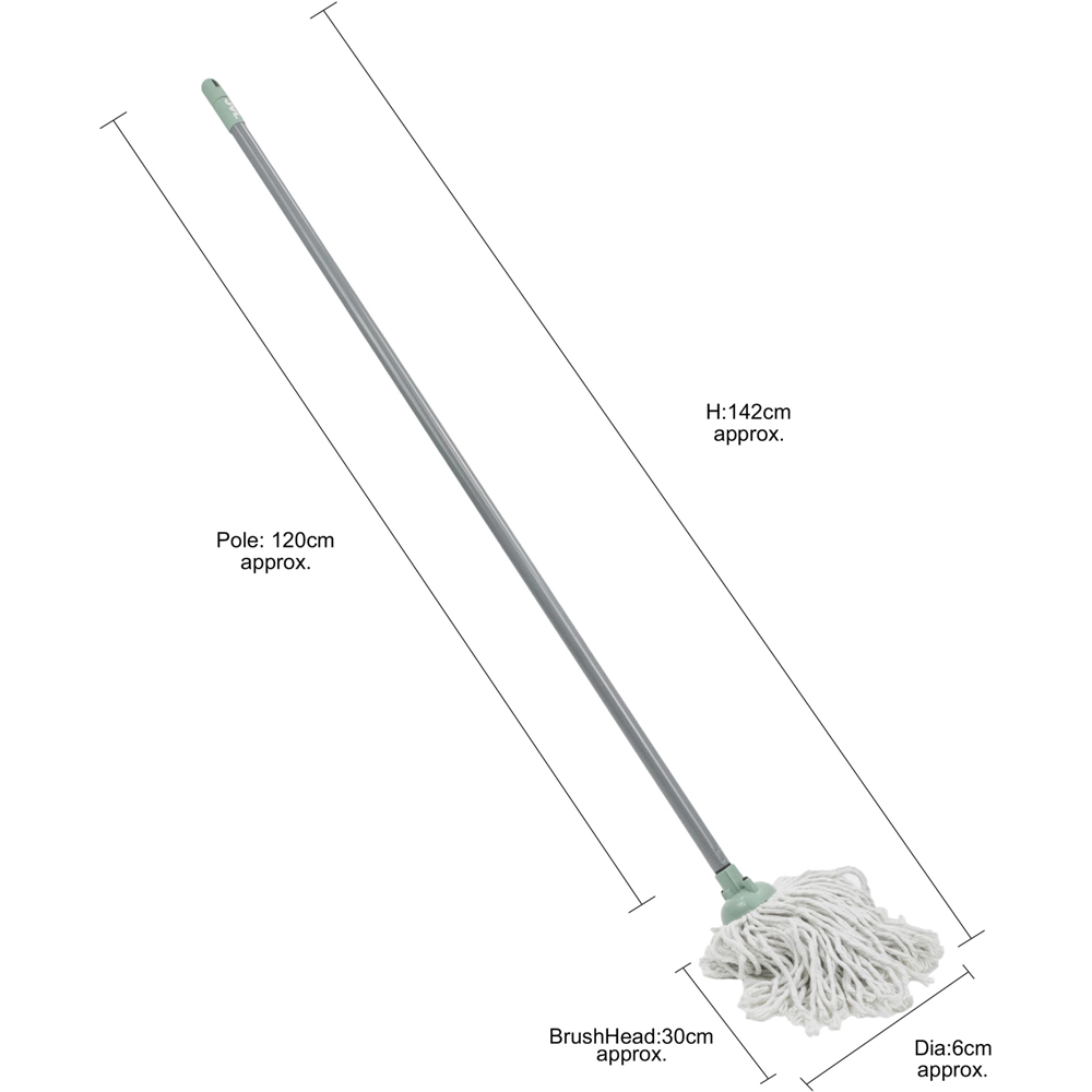 JVL Cleaning Grey Cotton String Mop with 2 Replacement Heads Image 7