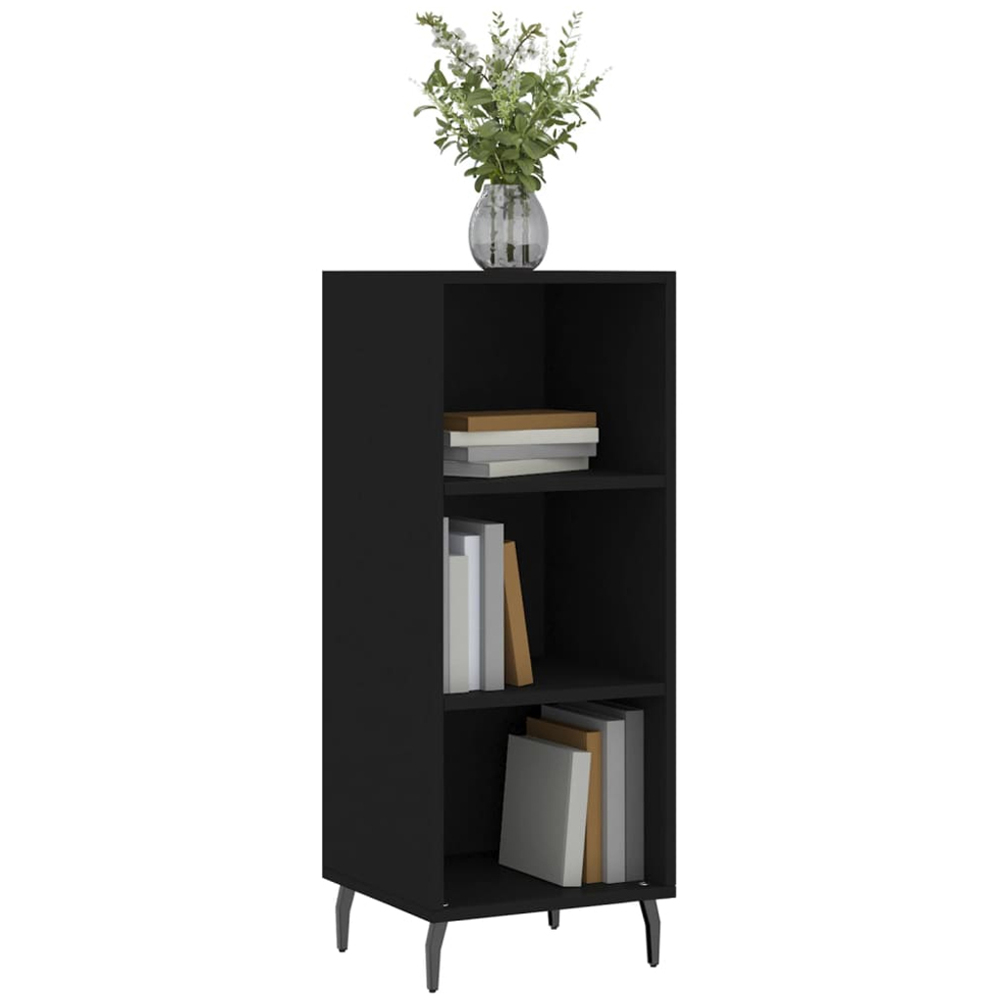 vidaXL 3 Shelf Black Wooden Sideboard Image 3
