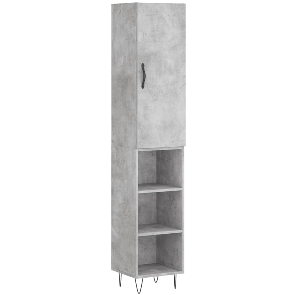 vidaXL Single Door 3 Shelf Concrete Grey Highboard Image 2