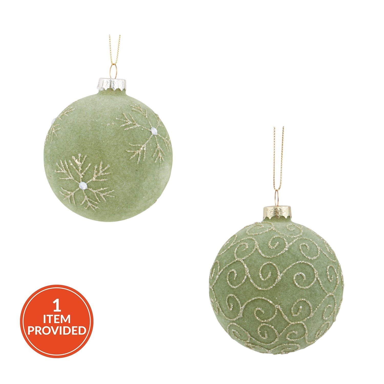 Flocked Patterned Bauble Image 1