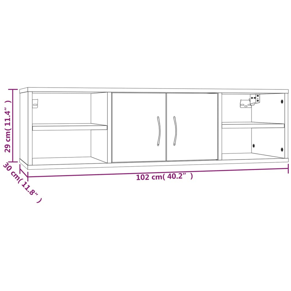 vidaXL 2 Door 4 Shelf Grey Sonoma Wall Shelf Image 8